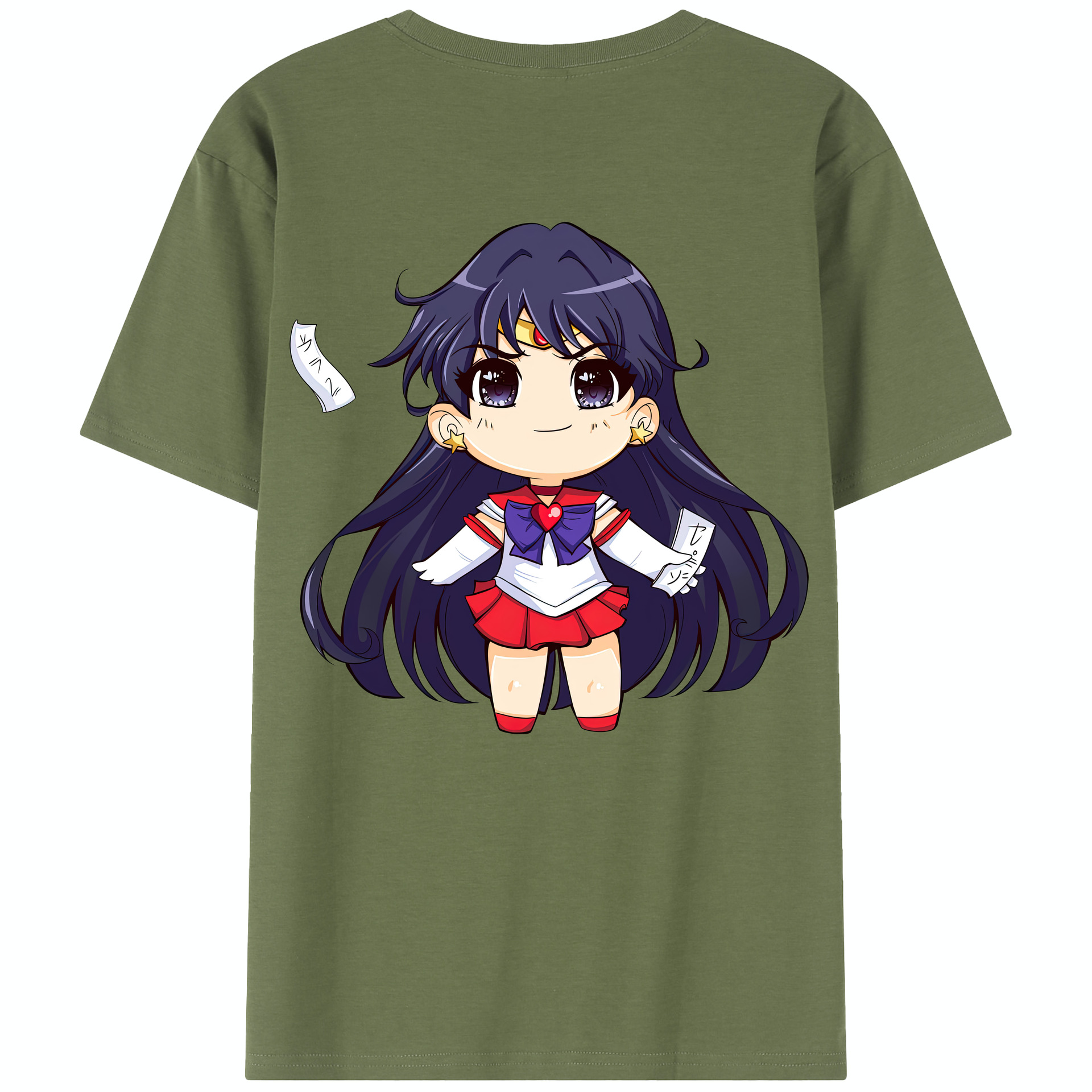 （画像用） 美少女戦士セーラームーン 火野レイ ひの レイ Sailor Moon Hino Rei （セーラーマーズ,Sailor Mars） 綿100％半袖Tシャツ（背面プリント）